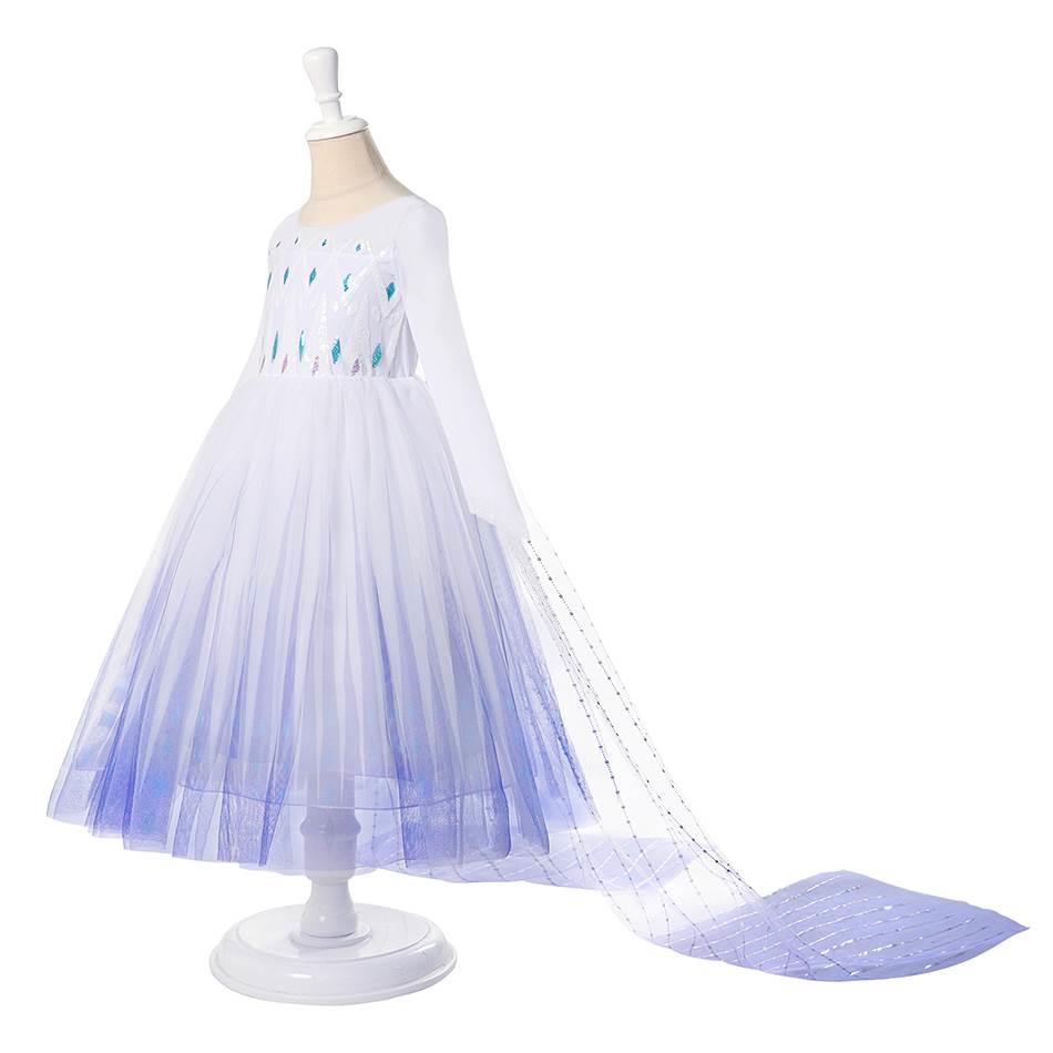 Frozen 2 Costume for Girls Princess Elsa Dress Xmas White Ba