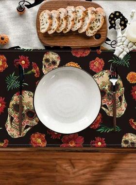 Sugar Skulls Marigolds Day of The Dead Placemats Set of