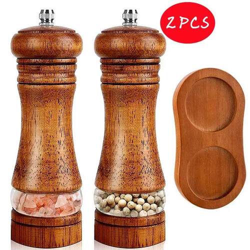 6 Inches Salt and Pepper Grinder Sets Pepper Mill Manual Fre