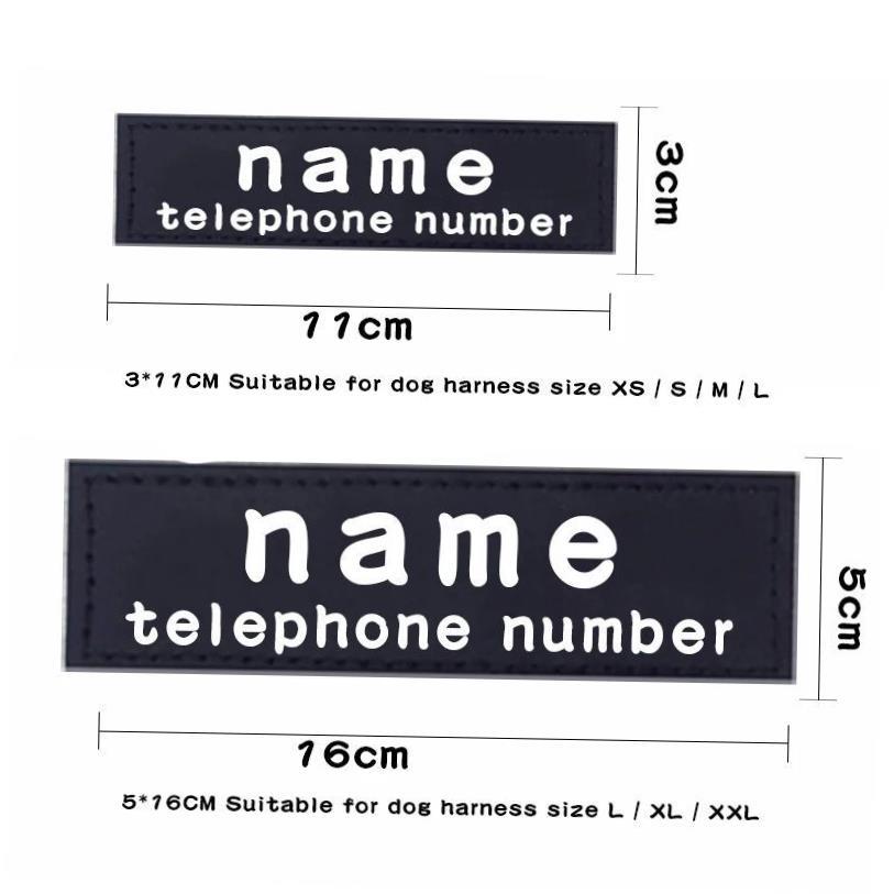 2 PCS PU Personalized Dog ID TagS Dog K9 Harness Collar Labe