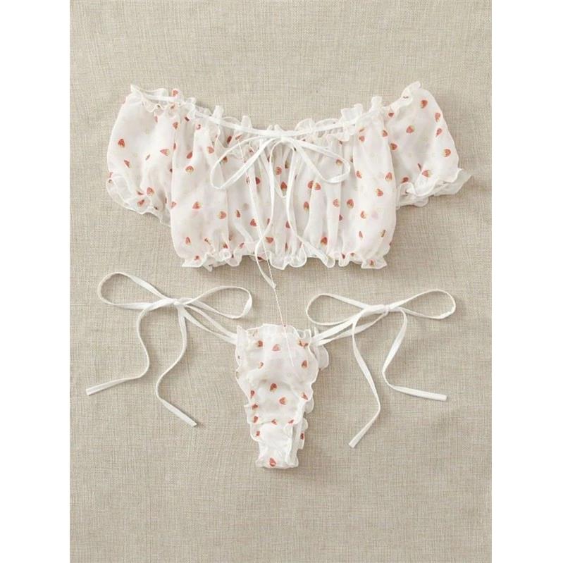 Erotic lingerie Sexy women's strapless mesh underwear s