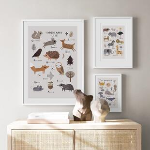 Cartoon Animals Wall Art Canvas Painting Posters Kids Room