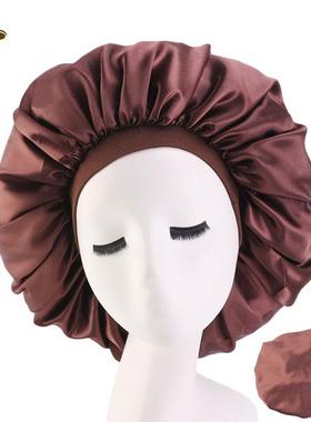 Cap Head Cover Bonnet Hat for For Curly Springy Hair Black