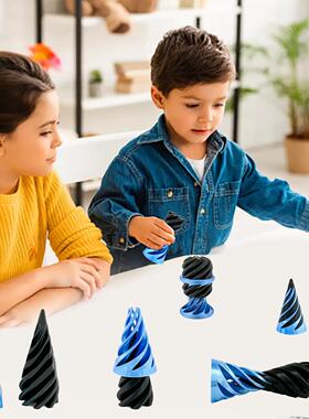 3D列印减压螺旋锥体玩具 解压金字塔Passthrough创意益智玩具