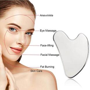 steel gua sha massage face roller guasha tool 专用面部刮痧板