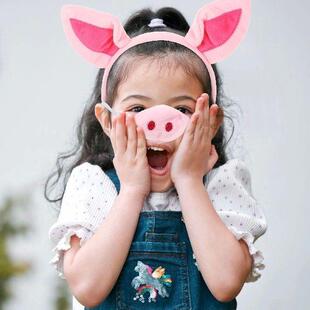 1 Set 2pcs Animal Pig Costumes Headband Pig Snout Children