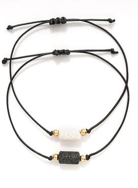 New Charm Bracelet For Friendship Couples 2pcs/set Volcanic