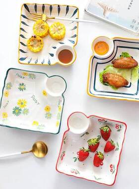 Ceramic dumpling plate Steamed dumplings Steamed shrimp snac