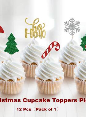 Christmas Cupcake Toppers Picks Appetizer Toothpick Birthday