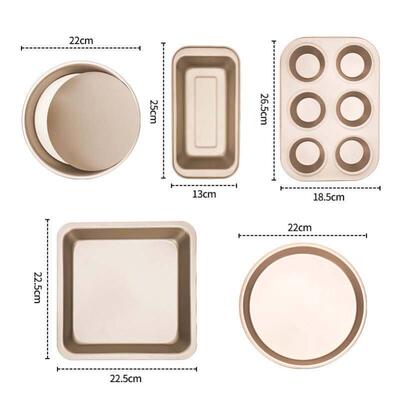 5pcs non stick carbon steel bottom cake tool baking tool set
