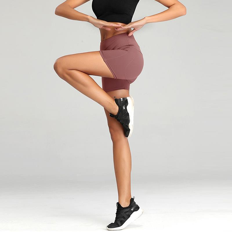 Hip side pocket tight fitness shorts tights紧身短裤紧身裤