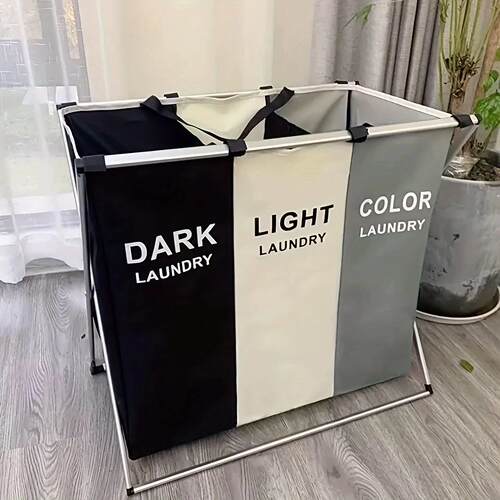 Dirty Clothes Storage Basket Three Grid Organizer Basket Col