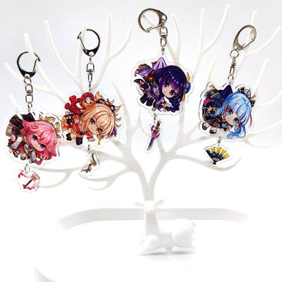 Anime Keychain Genshin Impact Zhongli Venti Xiao Keli Hung K