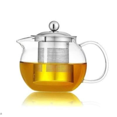 Hear Resistant Glass Teapot Cup with Stainless Steel Infuser