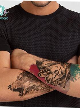Rocooart Large Tattoo Sticker Wolf In Trees Fake Tattoo