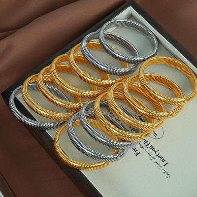 10mm European and American retro striped elastic ring brlet