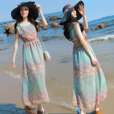 Bohemia long ress, beach ress, floral chiffon ress, beach ho