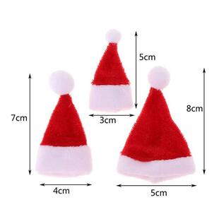2Pcs Dollhouse ature Christmas Santa Claus Hat Doll Red Hat
