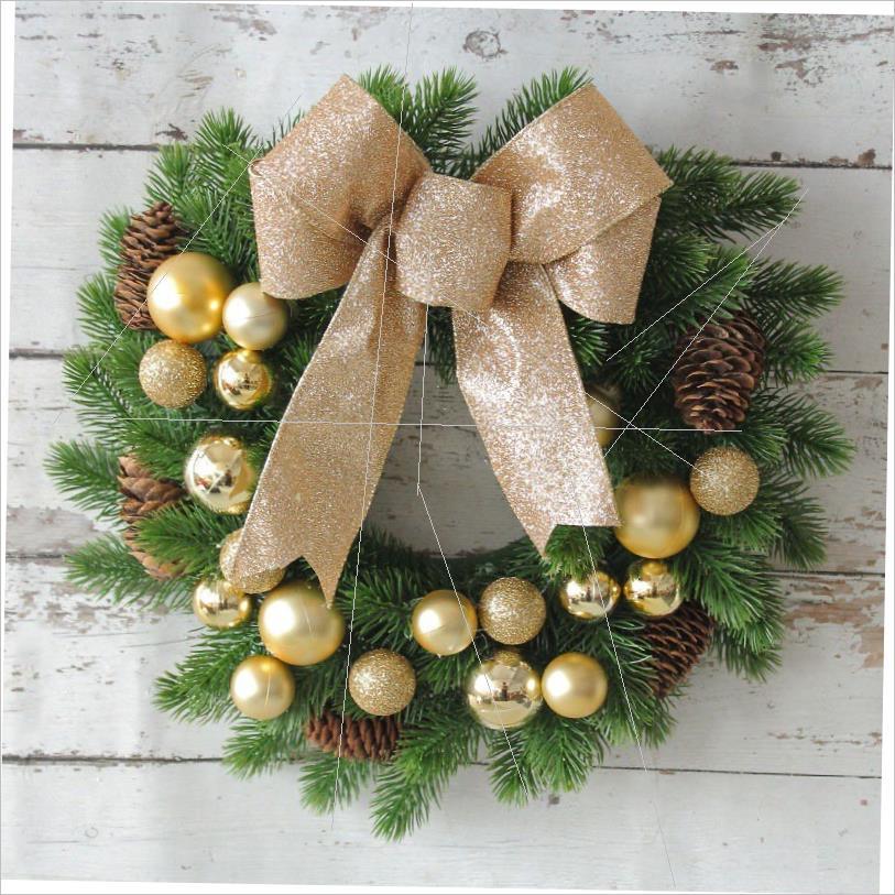 Bow Christmas ball wreath home door hanging ornament花环