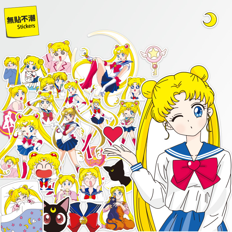 美少女战士车贴卡通动漫笔记本电脑手机划痕贴纸水冰月头盔贴装饰怎么样,好用不?