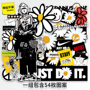 权志龙小雏菊GD大张笔记本电脑手机平板防水贴画行李箱旅行箱贴纸