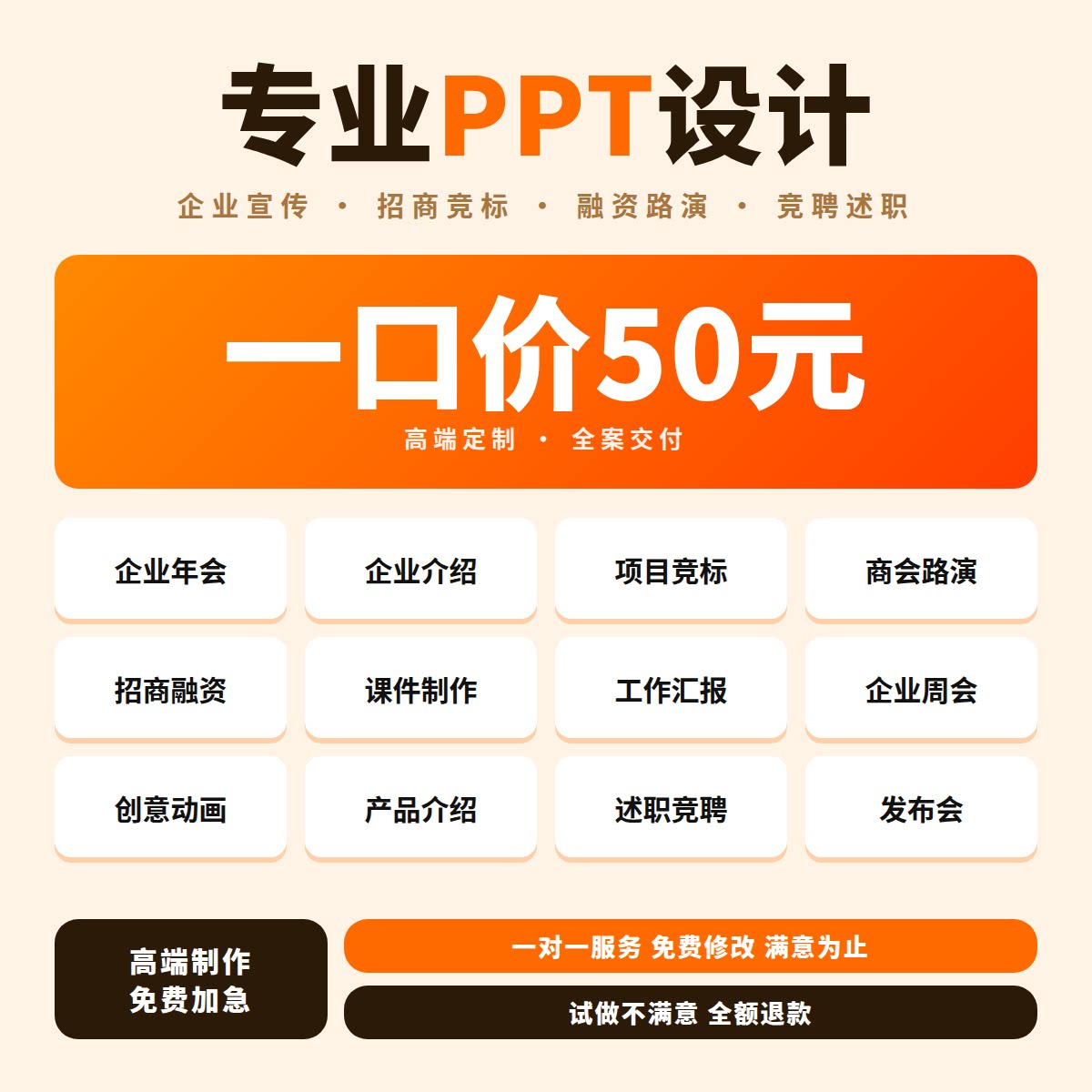 专业PPT代做美化定制一对一服务