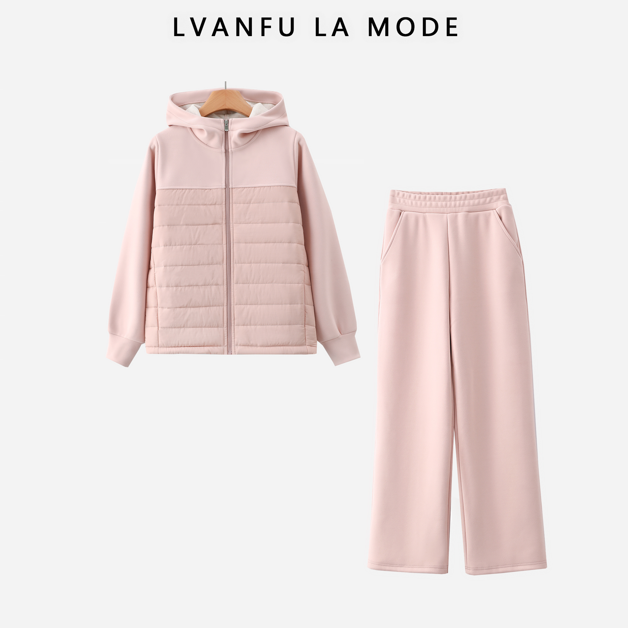 修身棉服女显瘦羊毛蚕丝保暖套装