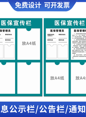 医保宣传栏诊所医院医保信息公示栏提示牌墙贴信息展示牌展板7217