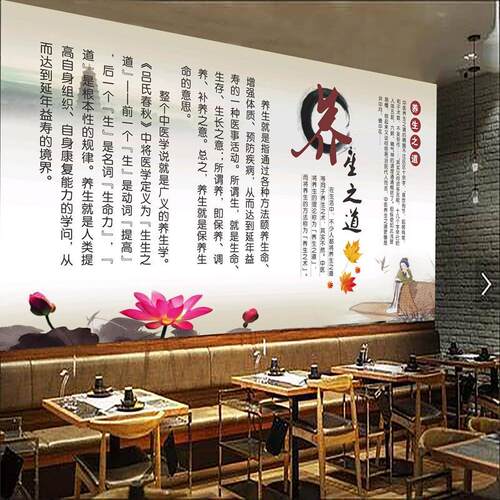 中医养生装饰画养生之道壁画理疗广告纸宣传画按摩海报墙贴纸2556