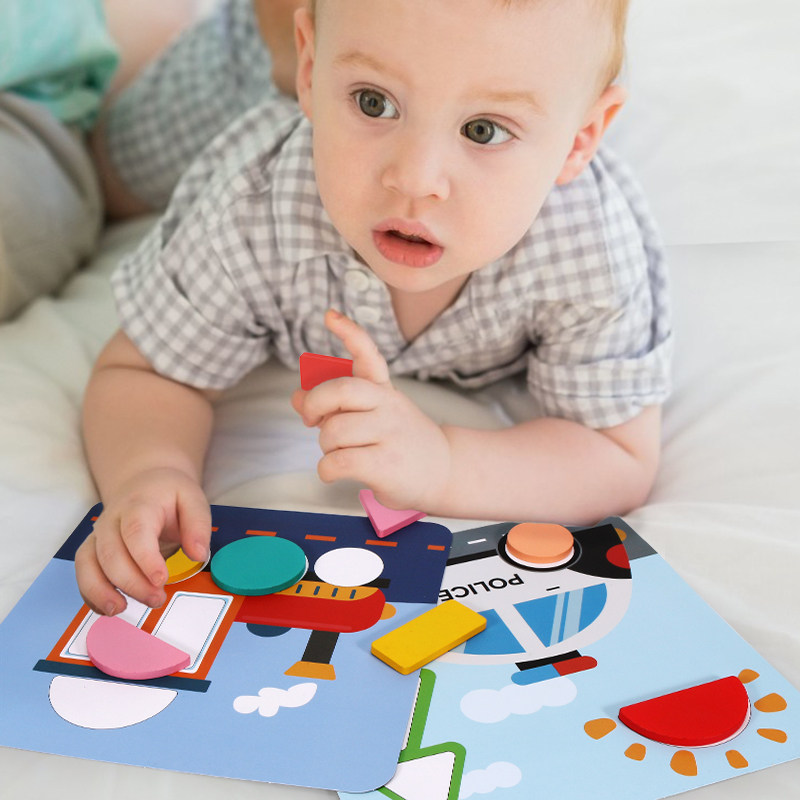 및 어린이 모양 및 색상인지 매칭 장난감 몬테소리 조기 교육 퍼즐 1-2-3 세  빌딩 블록