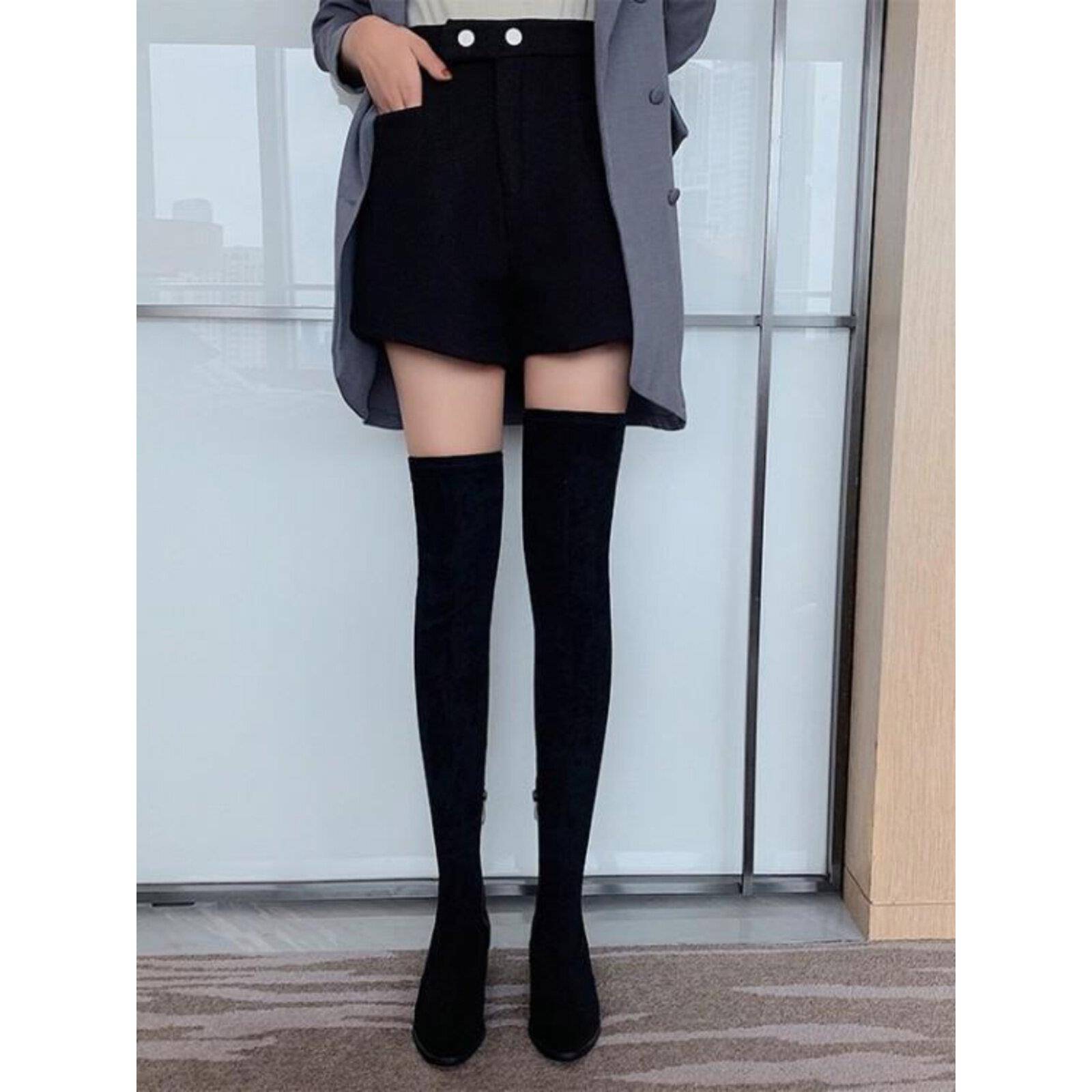 加长版高筒女靴2025新款小辣椒过膝长靴女平底弹力靴大码瘦腿靴