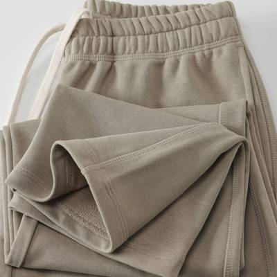 MAROLIO~高档340g重磅针织毛圈直筒卫裤男秋冬宽松休闲运动长裤子