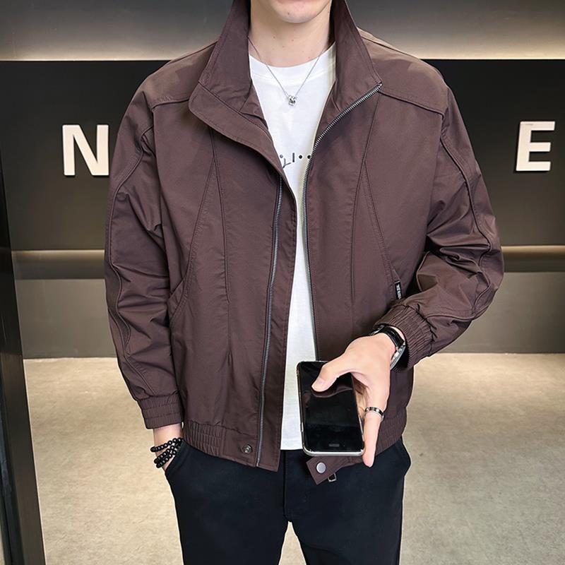 高端轻奢春秋季男士外套2025新款潮牌春装衣服潮流立领休闲夹克