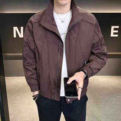 高端轻奢春秋季男士外套2025新款潮牌春装衣服潮流立领休闲夹克