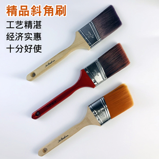 斜角刷长柄斜毛刷涂刷工具斜角刷斜口艺术涂料釉料刷子艺术漆工具