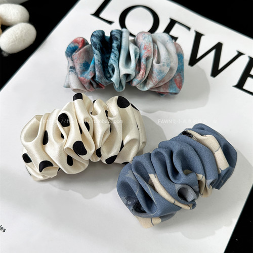 发夹真丝高级感一字头花头饰发饰