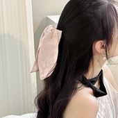 垂耳兔真丝抓夹刘亦菲同款 3件8折 蝴蝶结飘带马尾夹高级感发饰