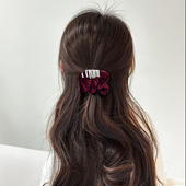 3件8折 真丝丝绒大肠发圈女过年红色喜庆珍珠发饰皮筋头绳发圈