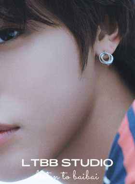 LTBB 【riku前田陆】同款S925纯银简约三环耳圈耳环Ins风耳钉