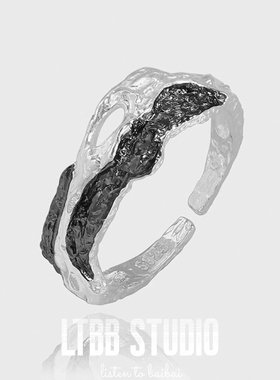 LTBB 韩版INS小众轻奢个性设计不规则纯银戒指S925百搭特立冷淡风