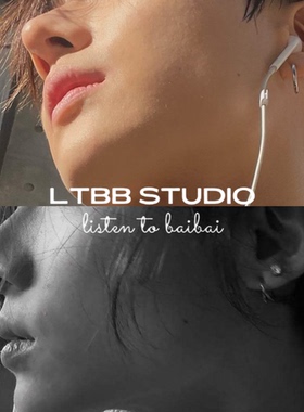 LTBB 【李相沅同款式】S999足银素圈耳环四爪S925银锆石耳钉