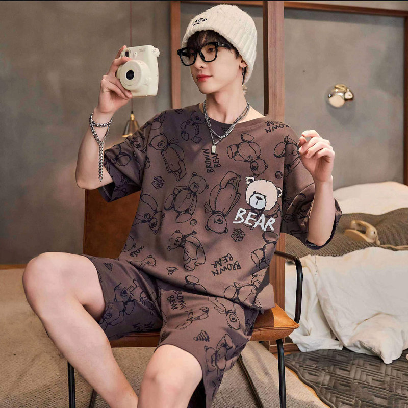 夏季男士薄款卡通睡衣套装