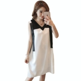 Шифоновое платье, летняя одежда, длинная модная юбка, в корейском стиле, V-образный вырез, средней длины