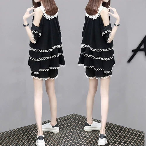 Летний комплект, европейский стиль, большой размер, в западном стиле, в корейском стиле, свободный крой