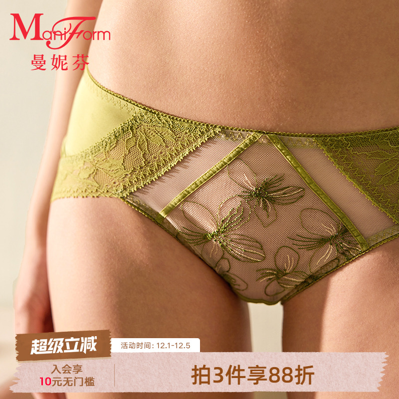 曼妮芬性感蕾丝裤女全棉底裆