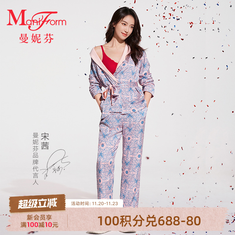 曼妮芬睡衣国风家居服女士