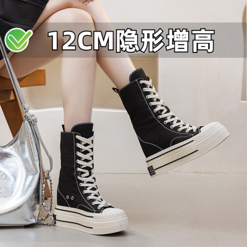 ZYIYI小个子内增高帆布鞋