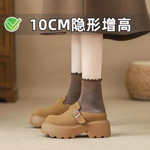 小个子内增高勃肯鞋女春夏真皮小码女鞋323334半拖鞋厚底凉鞋外穿