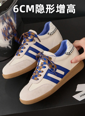 小个子内增高复古真皮德训鞋女软皮小码女鞋323334小白鞋阿甘鞋子