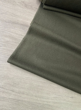 深咸菜绿色羊毛法兰绒秋冬面料设计师西装西裤套装高级色布料